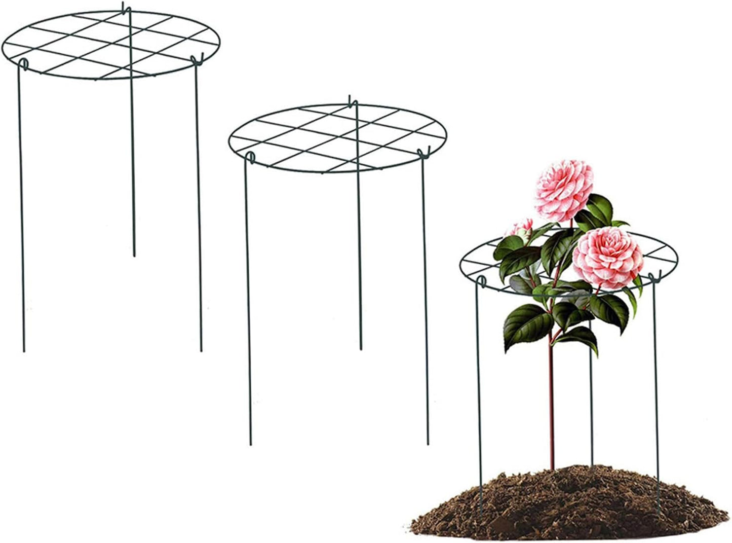 Peonies Support Cages, 6 Pack Peony Cages and Supports 35x45cm Plant Cages for Outdoor Plants Tomato Plant Support Plant Brace Flower Support Rings Hoops for Rose, Orchids, 12x18''