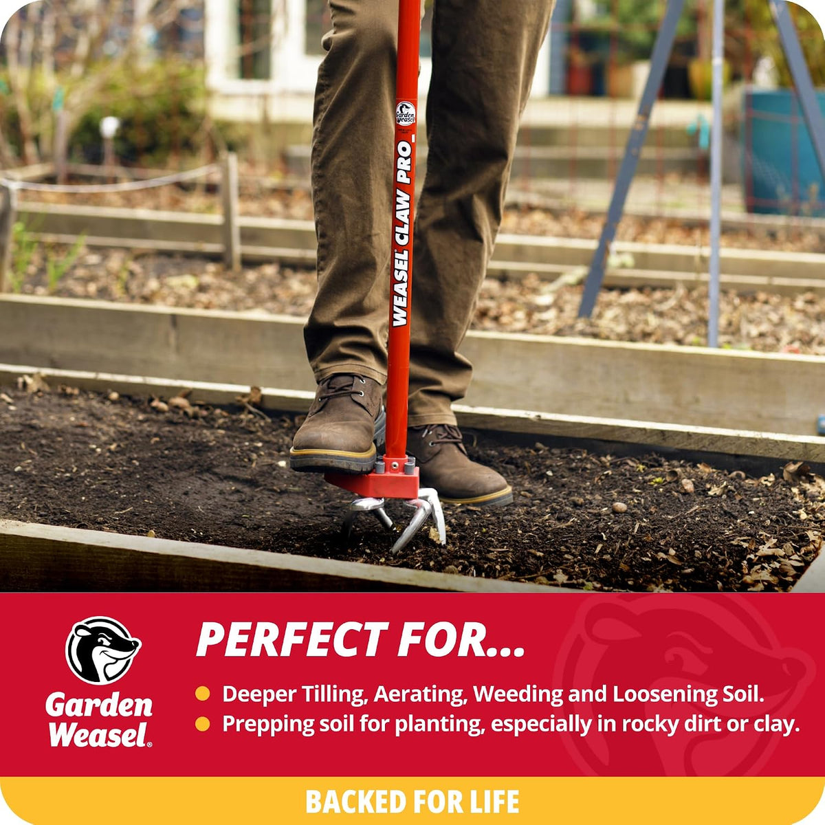 Claw Pro 3-in-1 Hand Cultivator Tiller Weeder Soil Loosener