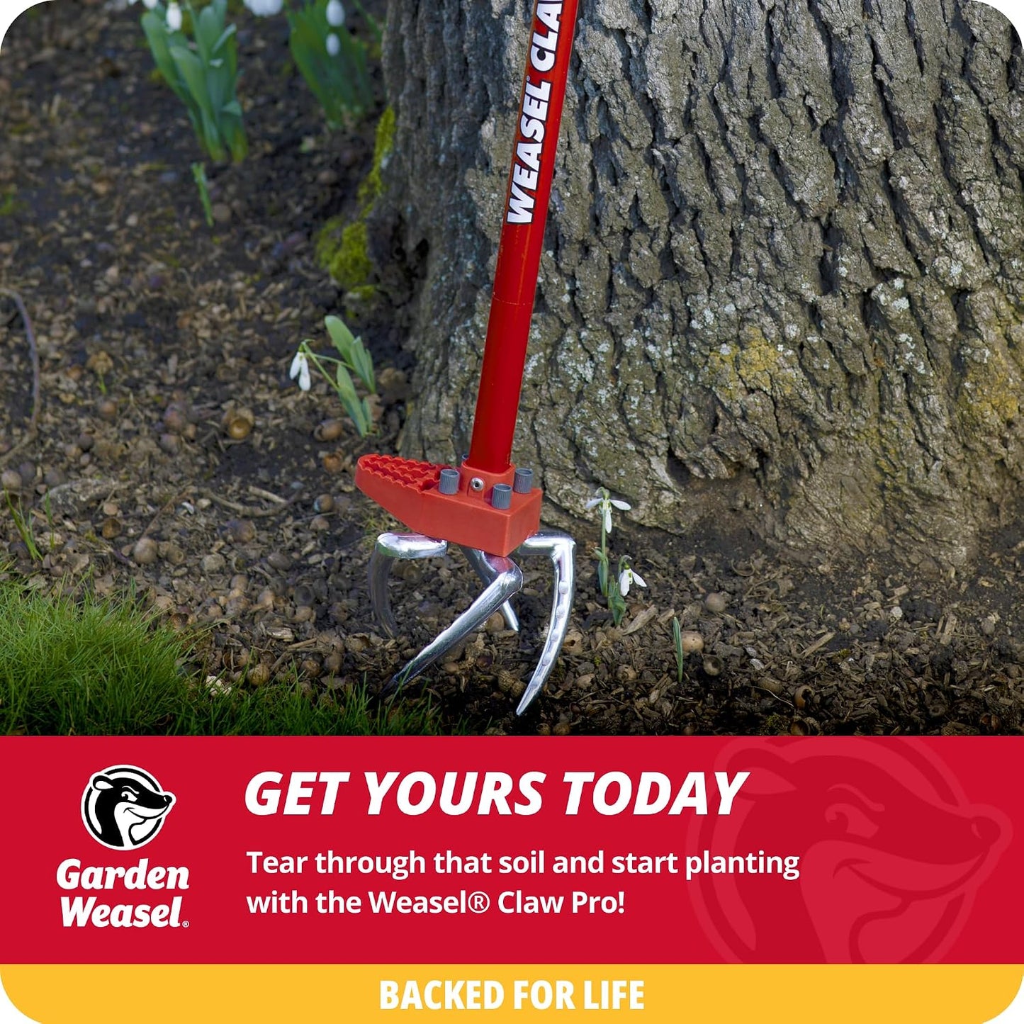 Claw Pro 3-in-1 Hand Cultivator Tiller Weeder Soil Loosener