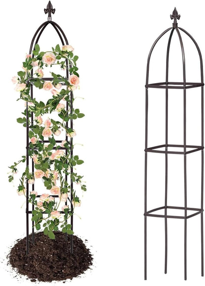 100% Metal Obelisk Teepee Garden Trellis for Climbing Plants Outdoor Indoor