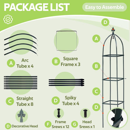 100% Metal Obelisk Teepee Garden Trellis for Climbing Plants Outdoor Indoor