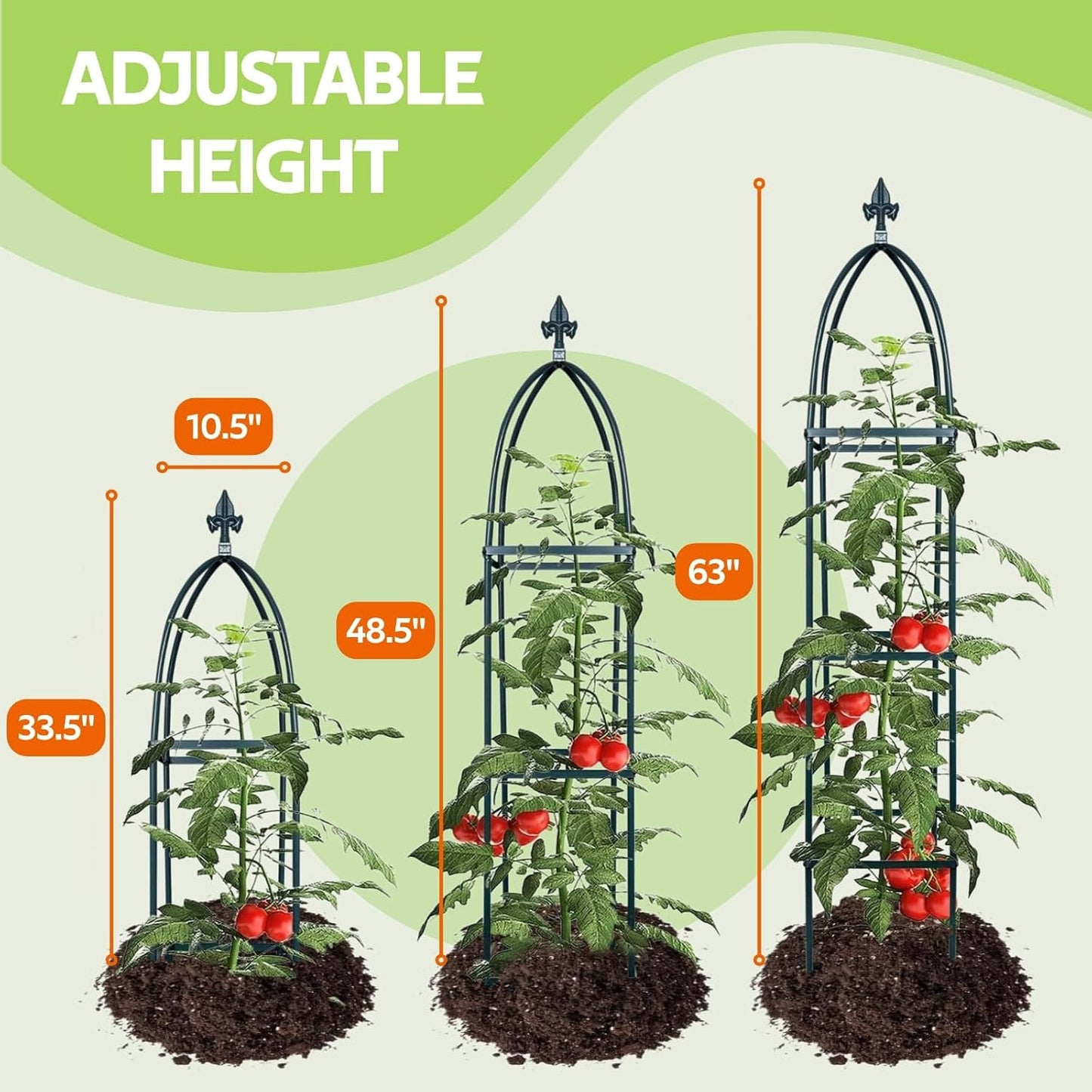 100% Metal Obelisk Teepee Garden Trellis for Climbing Plants Outdoor Indoor