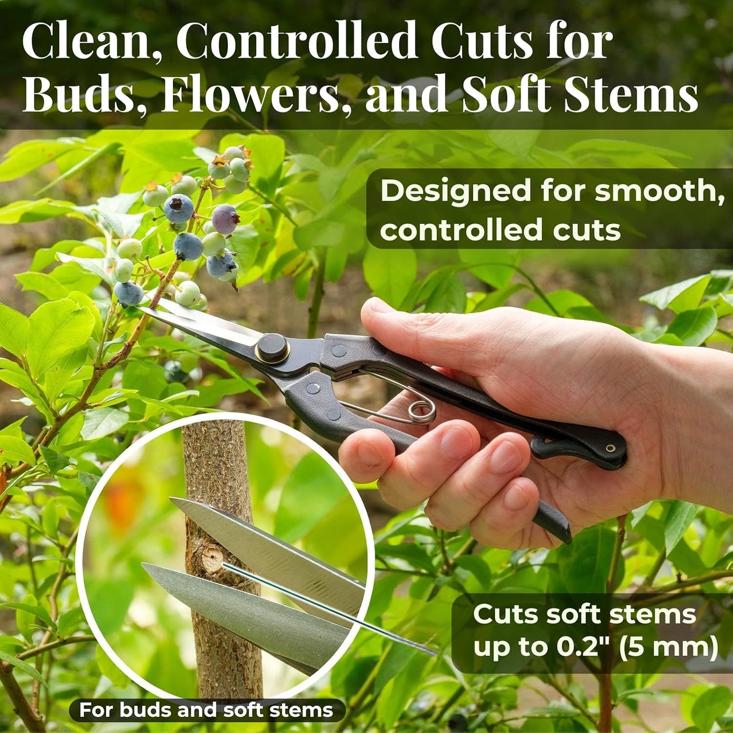 Japanese Pruning Shears, 8.2" Long, Cuts up to 0.2", Made in Japan