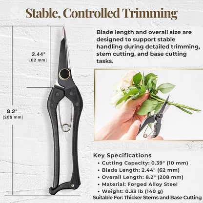 Japanese Pruning Shears, 8.2" Long, Cuts up to 0.2", Made in Japan