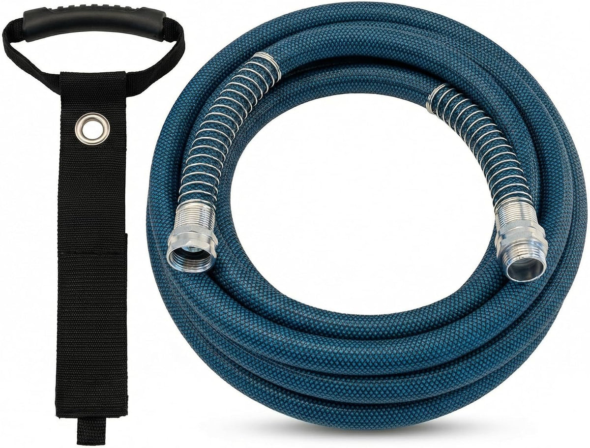 15FT RV Drinking Water Hose 5/8", Lead and BPA Free Fresh Water Hose for Camper and Travel Trailer, Flexible Anti Kink Design with Strain Relief Ends and Storage Strap (Blue)