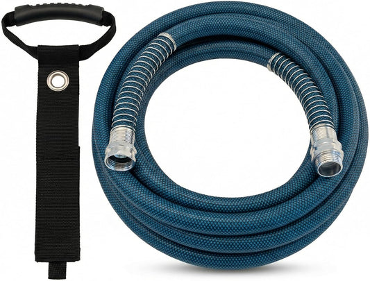 15FT RV Drinking Water Hose 5/8", Lead and BPA Free Fresh Water Hose for Camper and Travel Trailer, Flexible Anti Kink Design with Strain Relief Ends and Storage Strap (Blue)