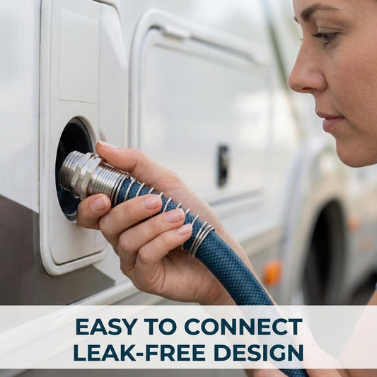 15FT RV Drinking Water Hose 5/8", Lead and BPA Free Fresh Water Hose for Camper and Travel Trailer, Flexible Anti Kink Design with Strain Relief Ends and Storage Strap (Blue)