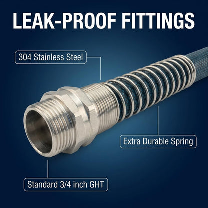 15FT RV Drinking Water Hose 5/8", Lead and BPA Free Fresh Water Hose for Camper and Travel Trailer, Flexible Anti Kink Design with Strain Relief Ends and Storage Strap (Blue)
