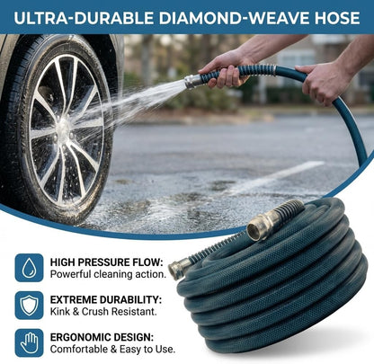 15FT RV Drinking Water Hose 5/8", Lead and BPA Free Fresh Water Hose for Camper and Travel Trailer, Flexible Anti Kink Design with Strain Relief Ends and Storage Strap (Blue)
