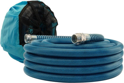 15FT RV Drinking Water Hose 5/8", Lead and BPA Free Fresh Water Hose for Camper and Travel Trailer, Flexible Anti Kink Design with Strain Relief Ends and Storage Strap (Blue)