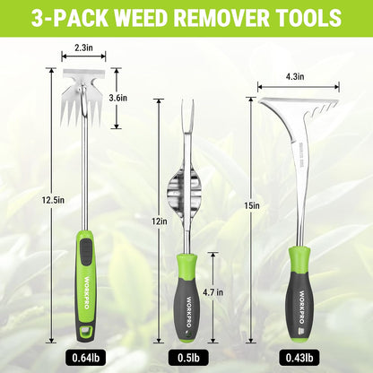 3-Piece Weed Puller Tool Set