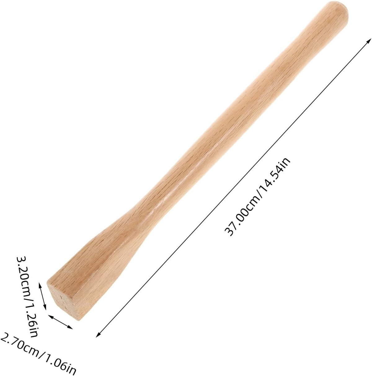 Wooden Hoe Handle Replacement - Durable Oak Wood Grip for Gardening, Fits Small Hoe, 14.56-Inch Lightweight Design