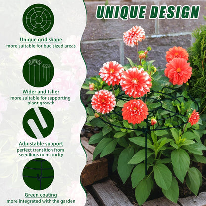 Peony Cages and Supports, 30"H x 13.8"D Plant Supports for Outdoor Plants