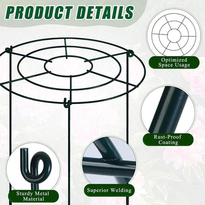 Peony Cages and Supports, 30"H x 13.8"D Plant Supports for Outdoor Plants