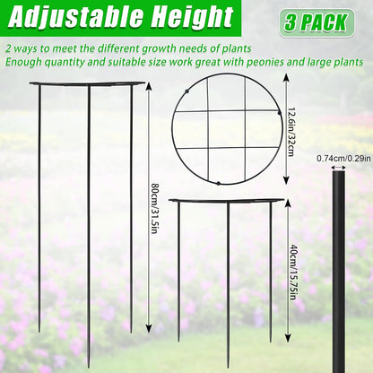 Peony Cages and Supports, 30"H x 13.8"D Plant Supports for Outdoor Plants