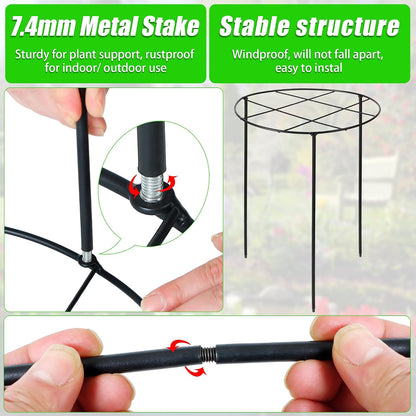 Peony Cages and Supports, 30"H x 13.8"D Plant Supports for Outdoor Plants