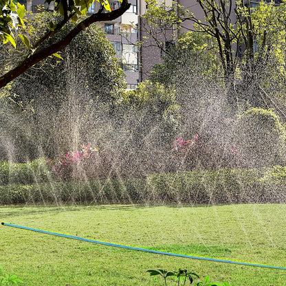 Upgrade Flat Sprinkler Soaker Hose for Garden, Heavy Duty 3-Tube Lawn Irrigation Hose with Landscape Stakes, No-Kink Flexible Watering Hose for Yard, Plants (25FT)