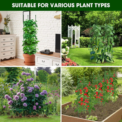 6 Pack Tomato Cages for Garden,Up to 51.2Inch Tomato Cage Trellis-Upgraded Hexagon Connector,Heavy Duty Adjustable Tomato Stake Support for Raised Garden Bed
