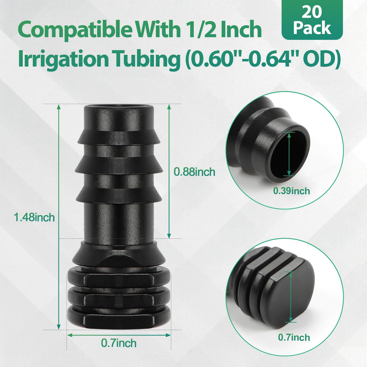 27 Pcs 1/2 Inch Irrigation Tubing Fittings Kit, 16mm 1/2" Drip Tubing Barbed Locked Nuts Connectors with 4 Couplings 4 Tee 4 Ends 4 Elbows 3 Switch Valves 6 Reducers 2 Hose Adapters