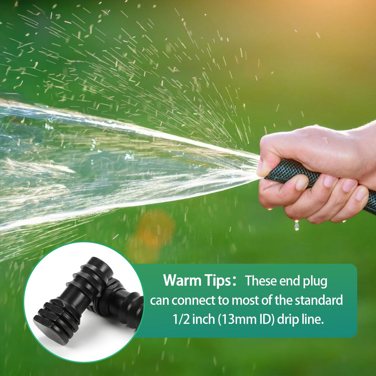 27 Pcs 1/2 Inch Irrigation Tubing Fittings Kit, 16mm 1/2" Drip Tubing Barbed Locked Nuts Connectors with 4 Couplings 4 Tee 4 Ends 4 Elbows 3 Switch Valves 6 Reducers 2 Hose Adapters