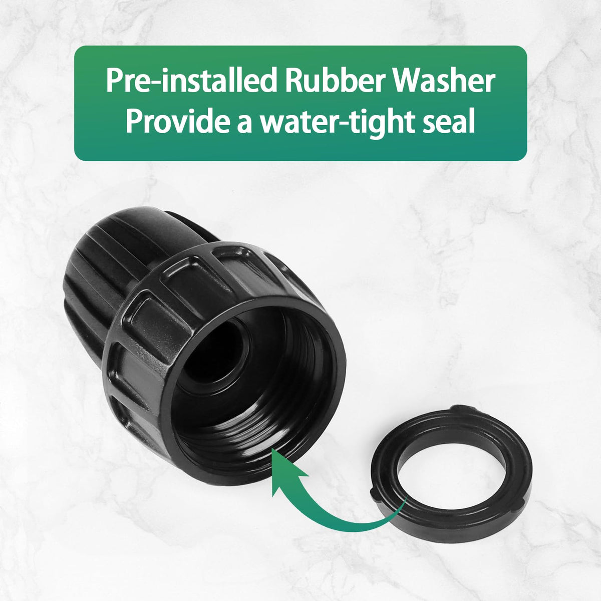 27 Pcs 1/2 Inch Irrigation Tubing Fittings Kit, 16mm 1/2" Drip Tubing Barbed Locked Nuts Connectors with 4 Couplings 4 Tee 4 Ends 4 Elbows 3 Switch Valves 6 Reducers 2 Hose Adapters