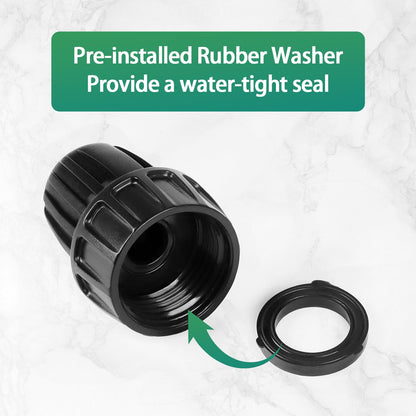 27 Pcs 1/2 Inch Irrigation Tubing Fittings Kit, 16mm 1/2" Drip Tubing Barbed Locked Nuts Connectors with 4 Couplings 4 Tee 4 Ends 4 Elbows 3 Switch Valves 6 Reducers 2 Hose Adapters
