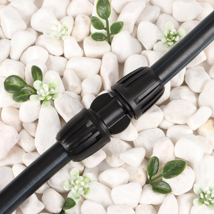 27 Pcs 1/2 Inch Irrigation Tubing Fittings Kit, 16mm 1/2" Drip Tubing Barbed Locked Nuts Connectors with 4 Couplings 4 Tee 4 Ends 4 Elbows 3 Switch Valves 6 Reducers 2 Hose Adapters