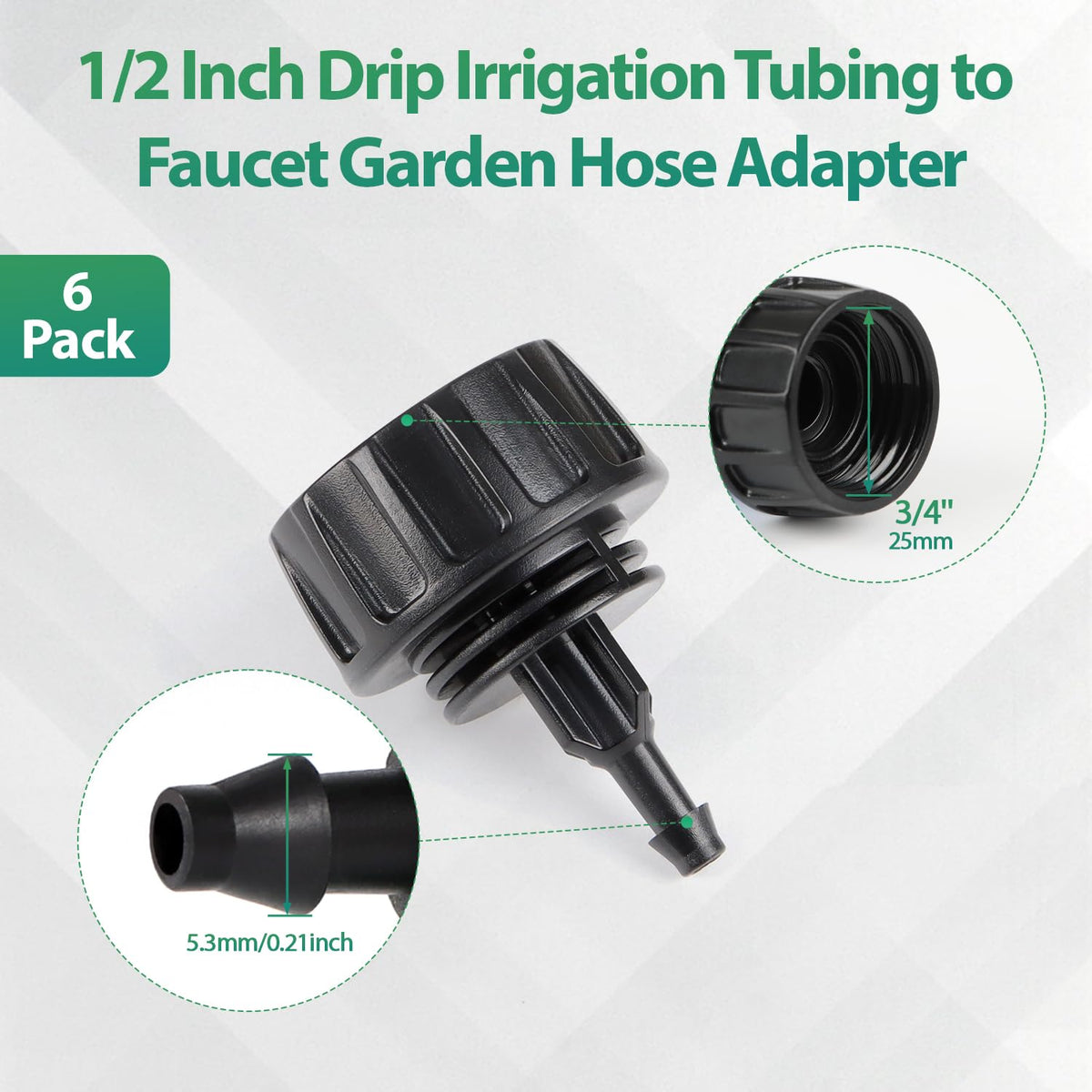 27 Pcs 1/2 Inch Irrigation Tubing Fittings Kit, 16mm 1/2" Drip Tubing Barbed Locked Nuts Connectors with 4 Couplings 4 Tee 4 Ends 4 Elbows 3 Switch Valves 6 Reducers 2 Hose Adapters