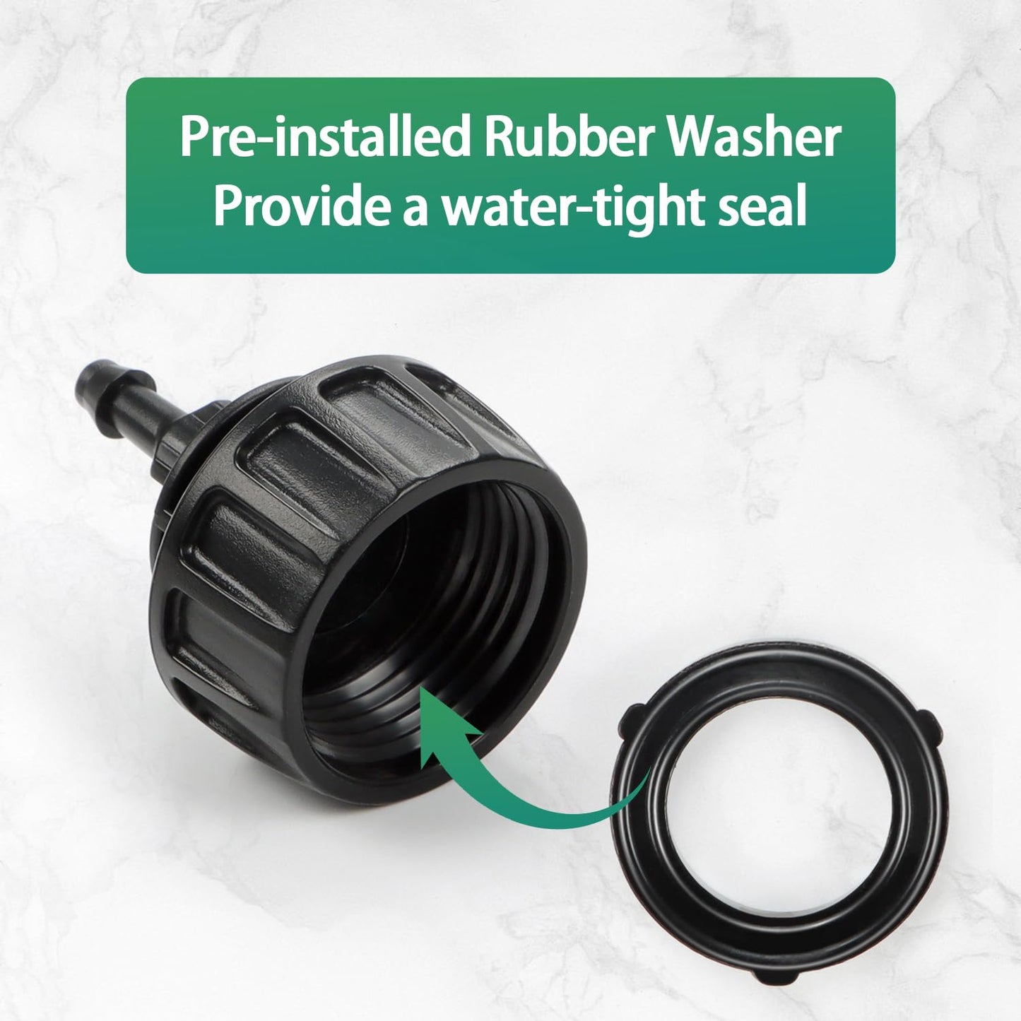 27 Pcs 1/2 Inch Irrigation Tubing Fittings Kit, 16mm 1/2" Drip Tubing Barbed Locked Nuts Connectors with 4 Couplings 4 Tee 4 Ends 4 Elbows 3 Switch Valves 6 Reducers 2 Hose Adapters