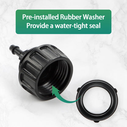 27 Pcs 1/2 Inch Irrigation Tubing Fittings Kit, 16mm 1/2" Drip Tubing Barbed Locked Nuts Connectors with 4 Couplings 4 Tee 4 Ends 4 Elbows 3 Switch Valves 6 Reducers 2 Hose Adapters