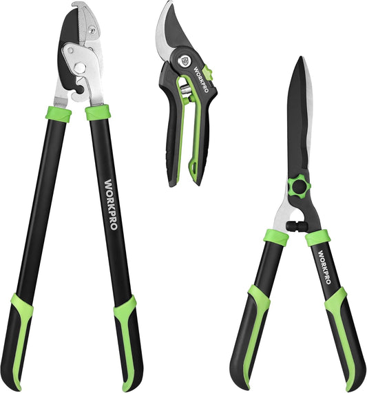 3-Piece Garden Shears Set, Heavy-Duty Gardening Clippers