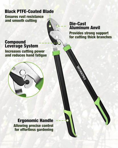 3-Piece Garden Shears Set, Heavy-Duty Gardening Clippers