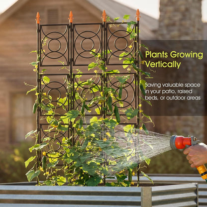 Trellis for Climbing Plants Outdoor, Tall Garden Trellis Flower Rose Cucumber Trellis for Vines Pea Support, Wall Large Plant Trellis Fence with with Plastic Frame, 3 x 6.2 FT
