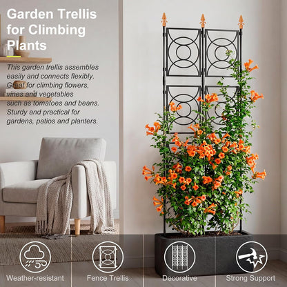 Trellis for Climbing Plants Outdoor, Tall Garden Trellis Flower Rose Cucumber Trellis for Vines Pea Support, Wall Large Plant Trellis Fence with with Plastic Frame, 3 x 6.2 FT