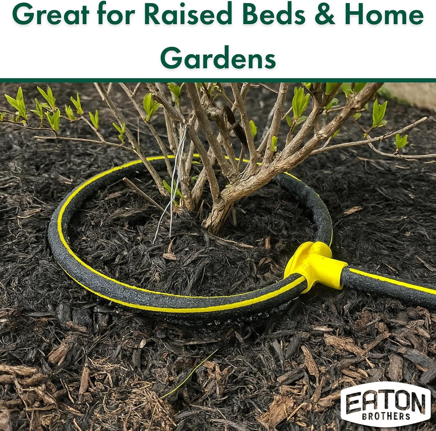 Garden Bulk Soaker Hose – 50 ft x 3/8 inch Recycled Rubber Soaker Hose with No Ends – Flexible Watering Line for Garden Beds & Plants