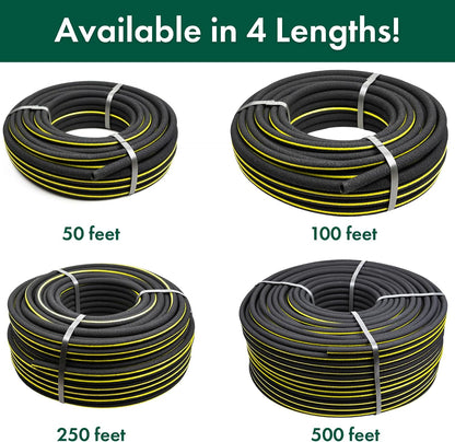 Garden Bulk Soaker Hose – 50 ft x 3/8 inch Recycled Rubber Soaker Hose with No Ends – Flexible Watering Line for Garden Beds & Plants