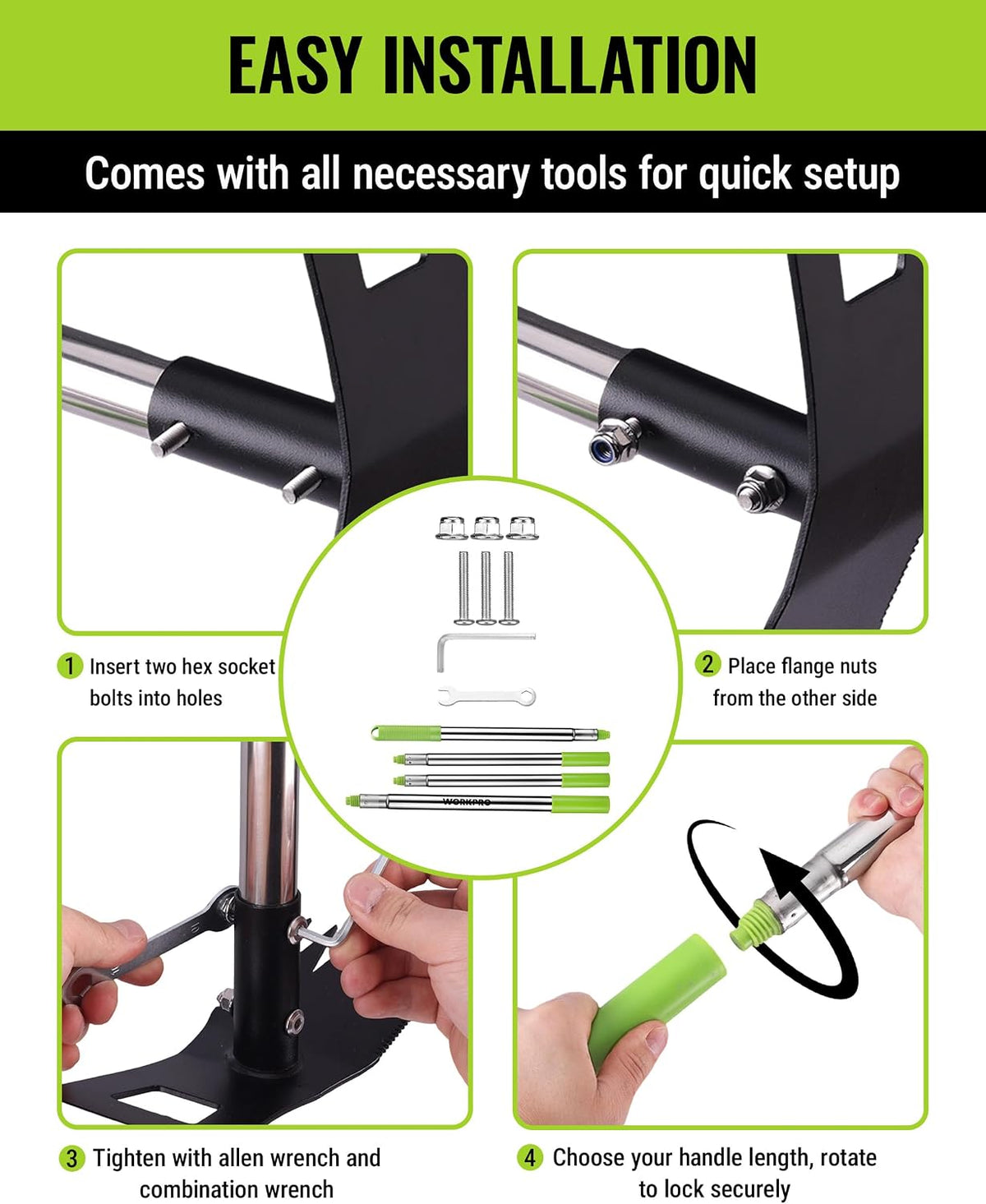 Weed Puller Tool with Long Handle, 2-in-1 Garden Hoe & Weed Rake