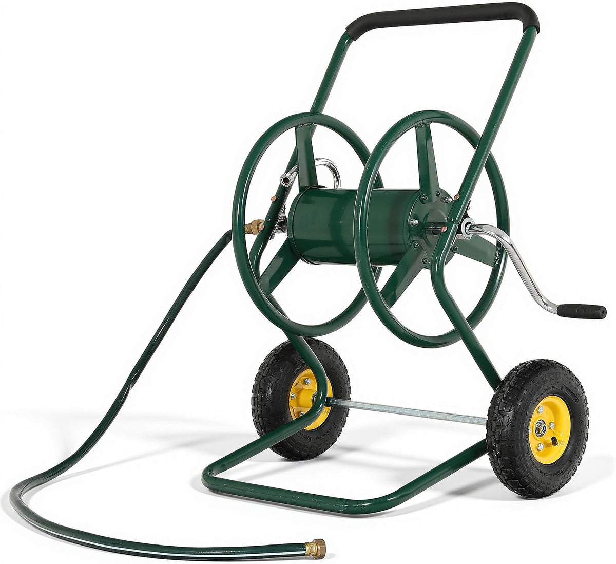 Hose Reel Cart, 250FT 5/8" All-Terrain Mobile Water Hose Truck
