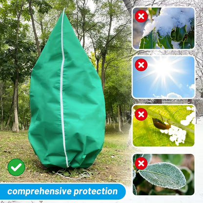 4 Pack Plant Covers Freeze Protection(71" x 47.3"),2.82 oz/sq yd Non-Woven Fabric,Frost Covers with Zipper Drawstring Plant Protection Cover Bags for Outdoor Winter Frost Cold Weather