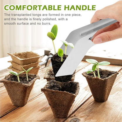2Pcs Seedling Transplant Tongs,6.7 Inch Stainless Steel Gardening Plants Transplant Tongs,Gardening Planting Tool for Seedling Transplantation,Seedling Remove Transplant Pliers