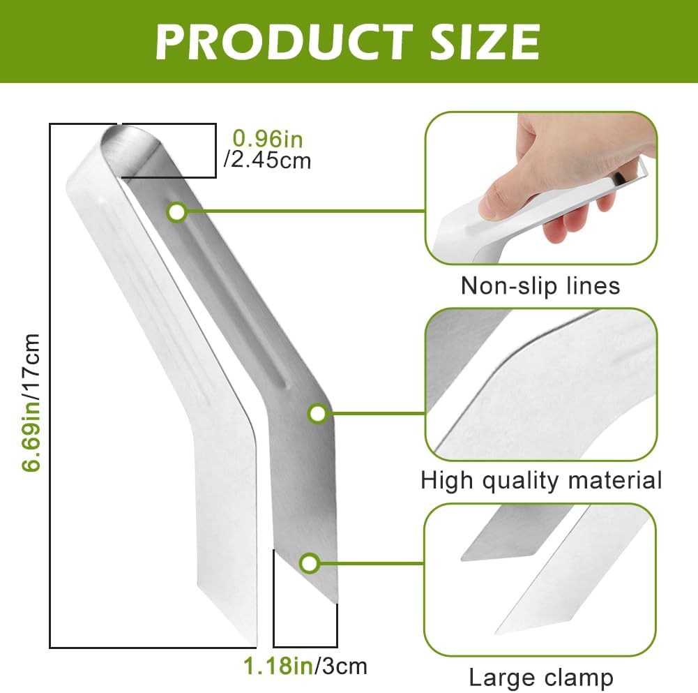 2Pcs Seedling Transplant Tongs,6.7 Inch Stainless Steel Gardening Plants Transplant Tongs,Gardening Planting Tool for Seedling Transplantation,Seedling Remove Transplant Pliers