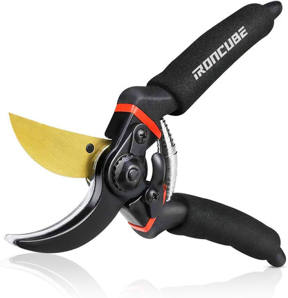 8" Professional Bypass Pruning Shears, SK-5 Titanium Coated Blade Garden Clippers – Sharp Hand Pruners for 3/4" Branches, Ergonomic Non-Slip Handle for Gardening, Trimming, Yard Work