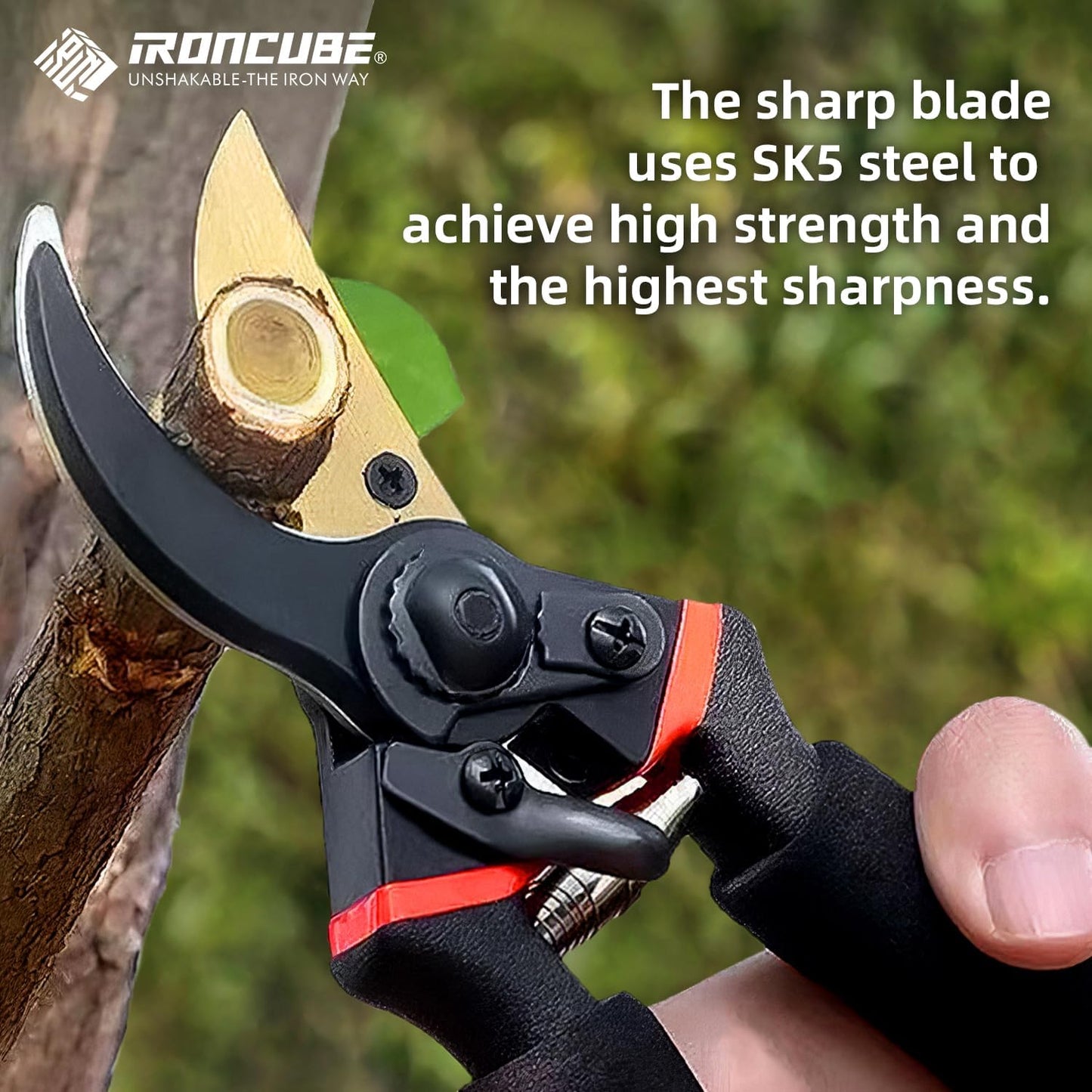 8" Professional Bypass Pruning Shears, SK-5 Titanium Coated Blade Garden Clippers – Sharp Hand Pruners for 3/4" Branches, Ergonomic Non-Slip Handle for Gardening, Trimming, Yard Work