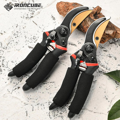 8" Professional Bypass Pruning Shears, SK-5 Titanium Coated Blade Garden Clippers – Sharp Hand Pruners for 3/4" Branches, Ergonomic Non-Slip Handle for Gardening, Trimming, Yard Work