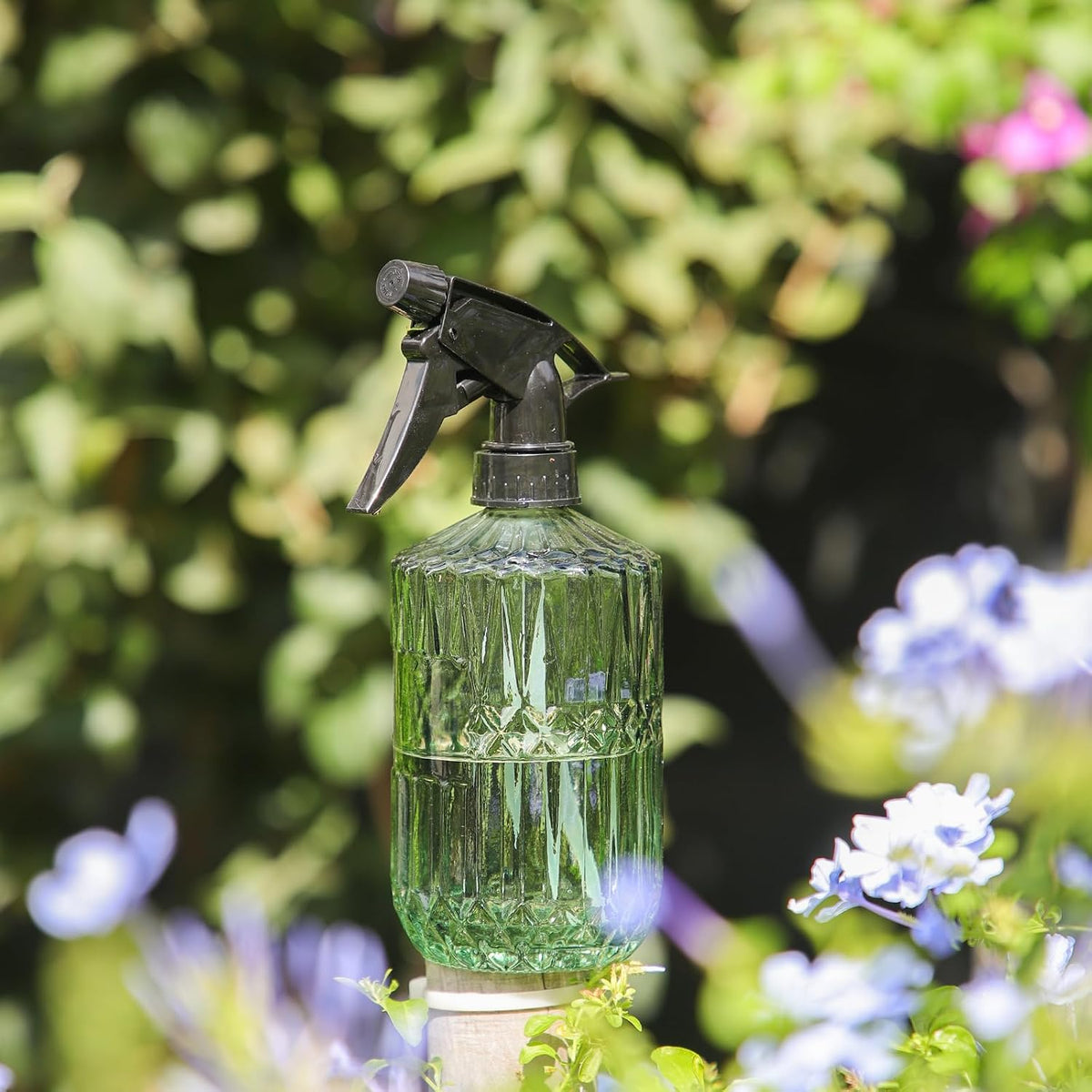 Fine Mist Plant Mister,Handheld Pressure Glass Spray Bottles,0.45L/15.22oz Watering Can with Adjustable Nozzle for Outdoor Indoor Gardening and Cleaning Work(Diagonal Gray)