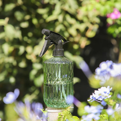 Fine Mist Plant Mister,Handheld Pressure Glass Spray Bottles,0.45L/15.22oz Watering Can with Adjustable Nozzle for Outdoor Indoor Gardening and Cleaning Work(Diagonal Gray)
