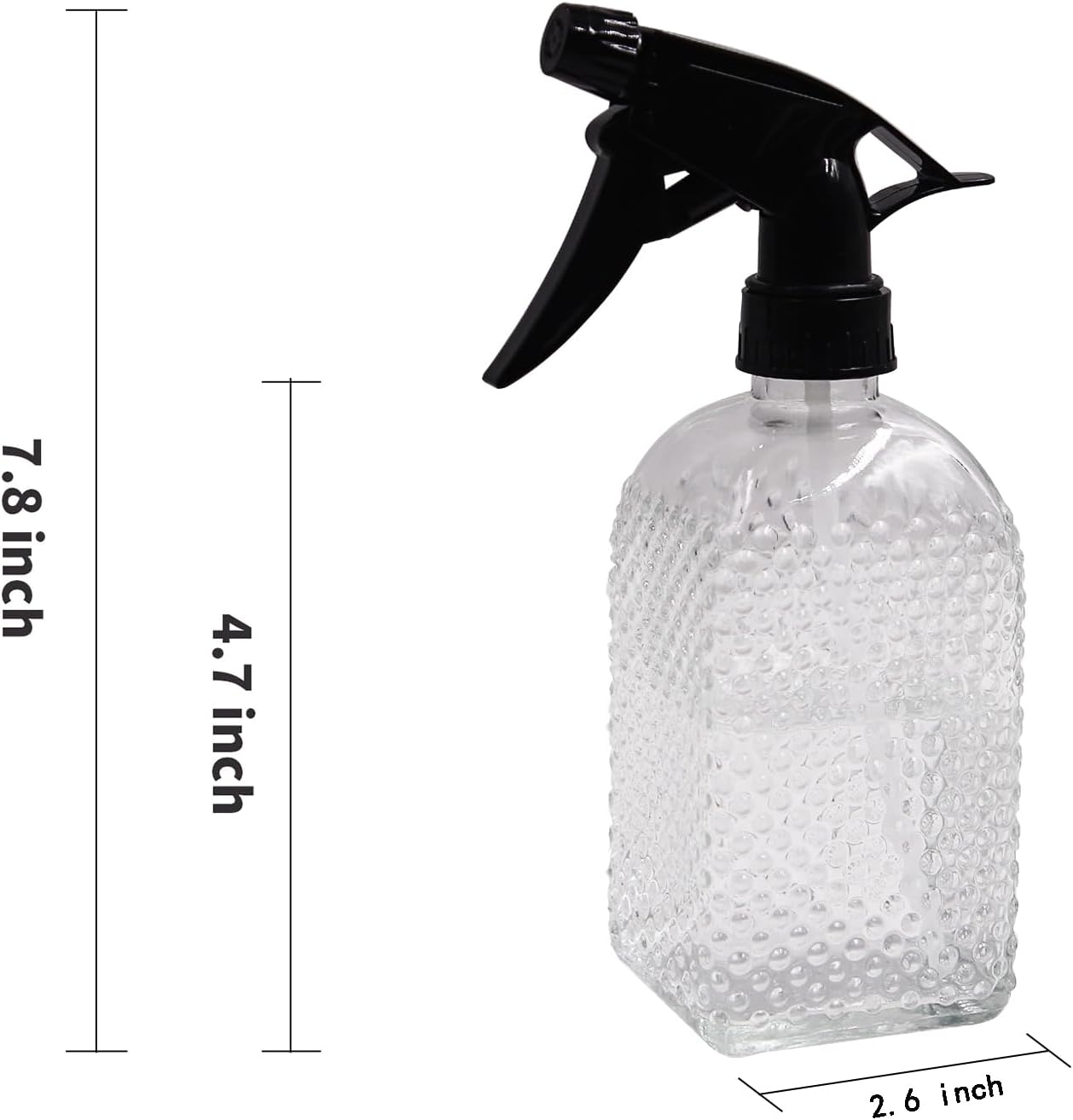 Fine Mist Plant Mister,Handheld Pressure Glass Spray Bottles,0.45L/15.22oz Watering Can with Adjustable Nozzle for Outdoor Indoor Gardening and Cleaning Work(Diagonal Gray)