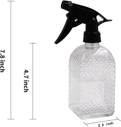 Fine Mist Plant Mister,Handheld Pressure Glass Spray Bottles,0.45L/15.22oz Watering Can with Adjustable Nozzle for Outdoor Indoor Gardening and Cleaning Work(Diagonal Gray)