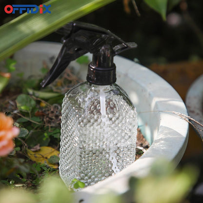 Fine Mist Plant Mister,Handheld Pressure Glass Spray Bottles,0.45L/15.22oz Watering Can with Adjustable Nozzle for Outdoor Indoor Gardening and Cleaning Work(Diagonal Gray)