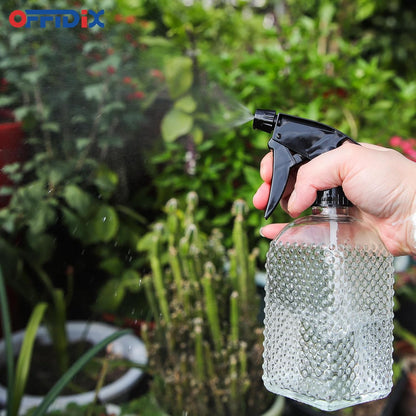Fine Mist Plant Mister,Handheld Pressure Glass Spray Bottles,0.45L/15.22oz Watering Can with Adjustable Nozzle for Outdoor Indoor Gardening and Cleaning Work(Diagonal Gray)